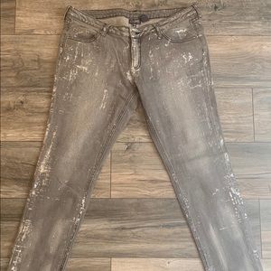 City Streets gray painted denim size 15